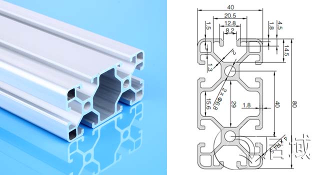 歐標(biāo)4080A輕型鋁型材